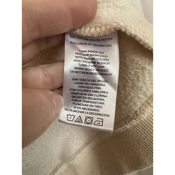 True Religion Cream Zip Hoodie with Black Logo Size Large (7) Kids - Picture 7 of 11